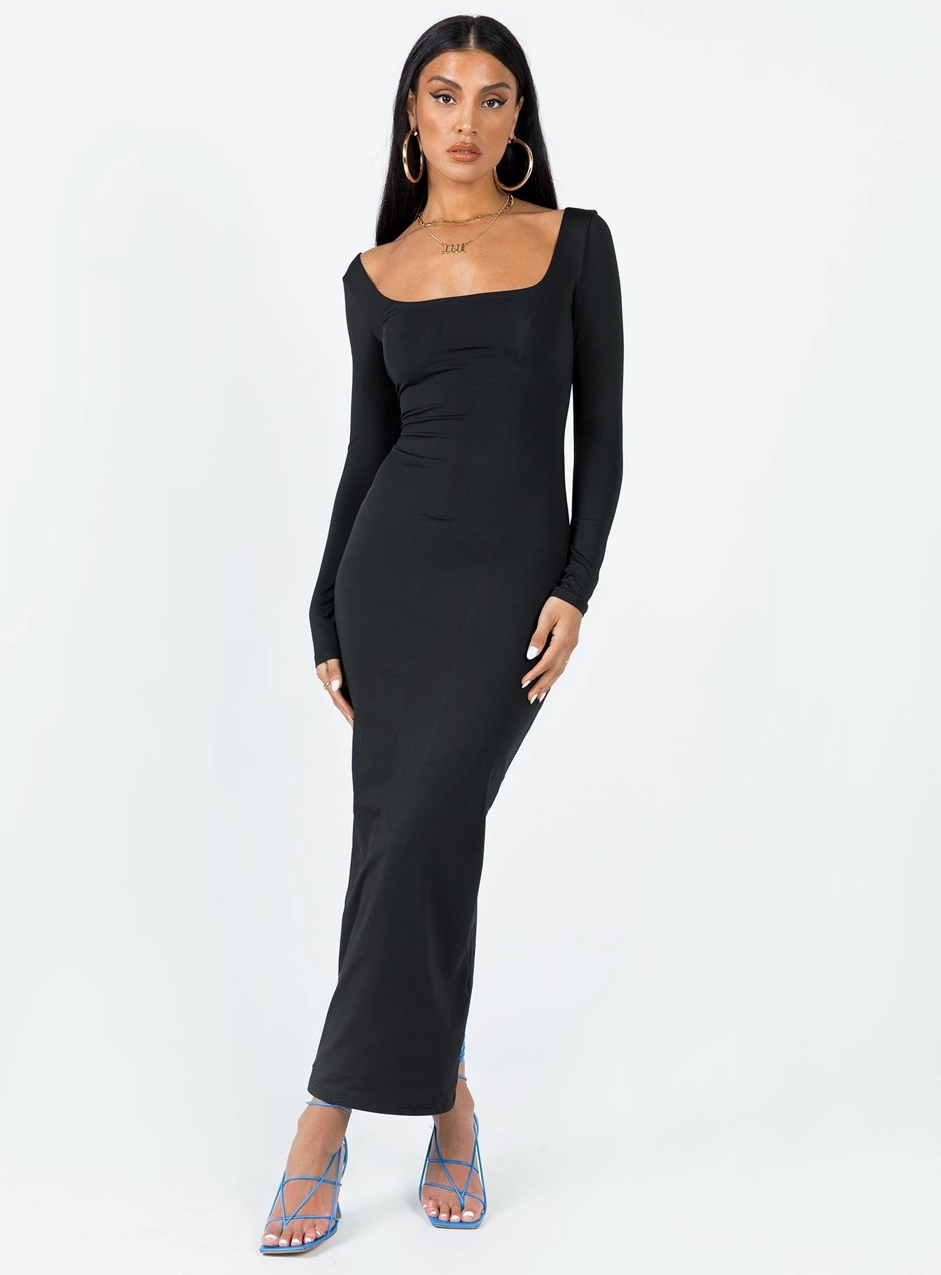Lyla Maxi Dress Black Knit Cool