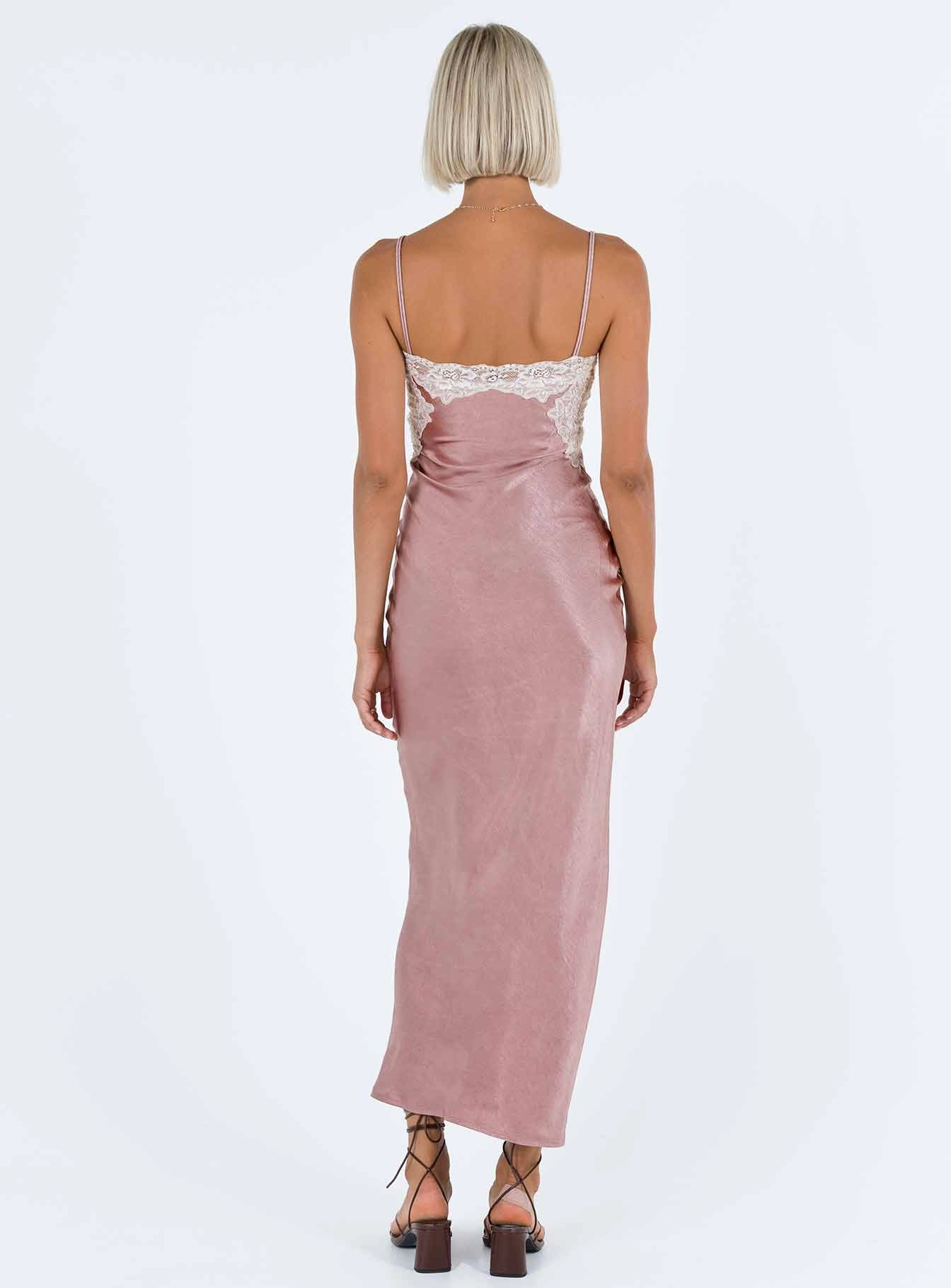 Alexina High Back Maxi Dress Pink Light Silhouette