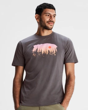EasyCareFinish Men's Tree Line Organic Cotton T-shirt - Shale