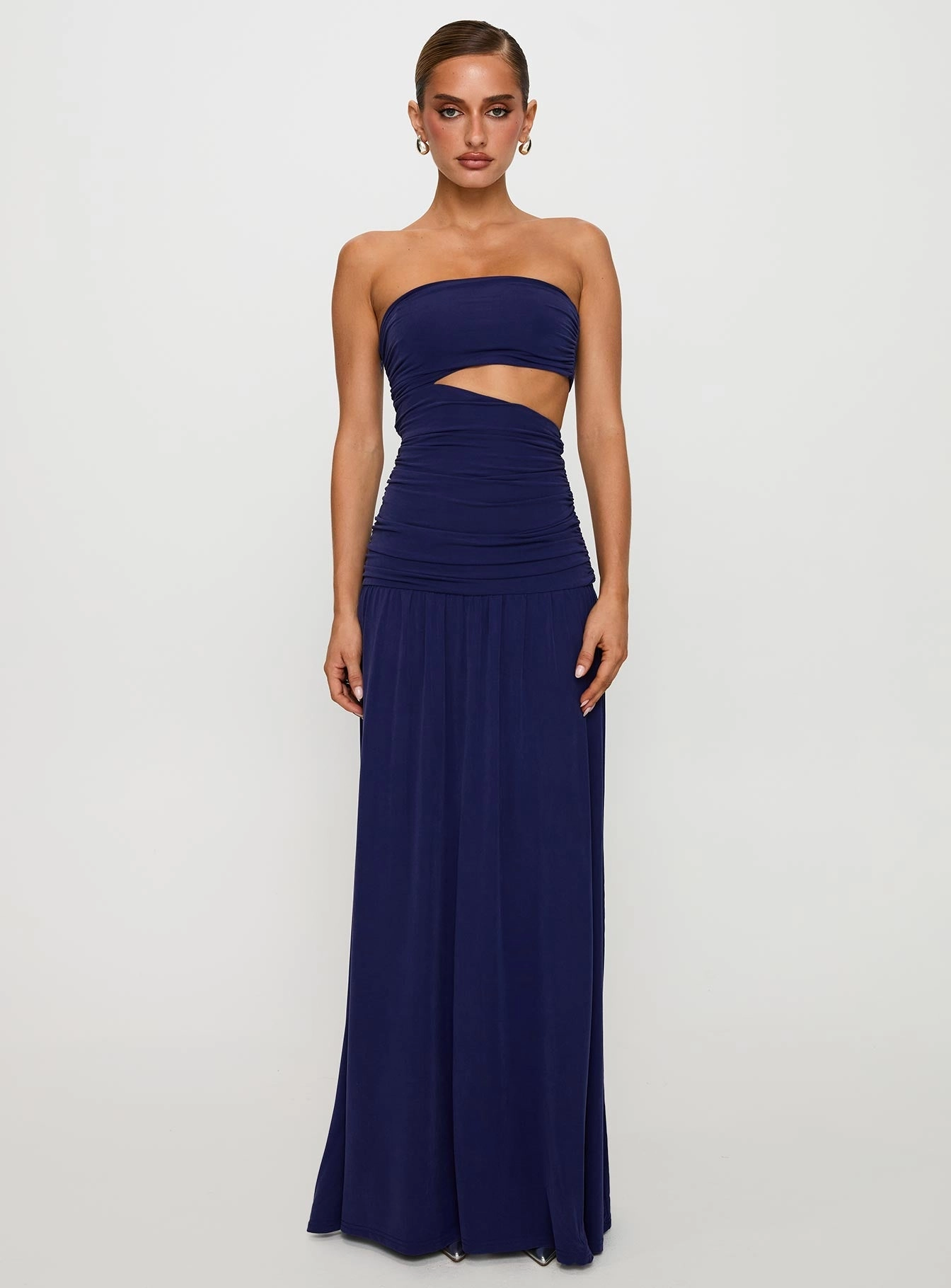 Grandeur Strapless Maxi Dress Navy Petite-Size