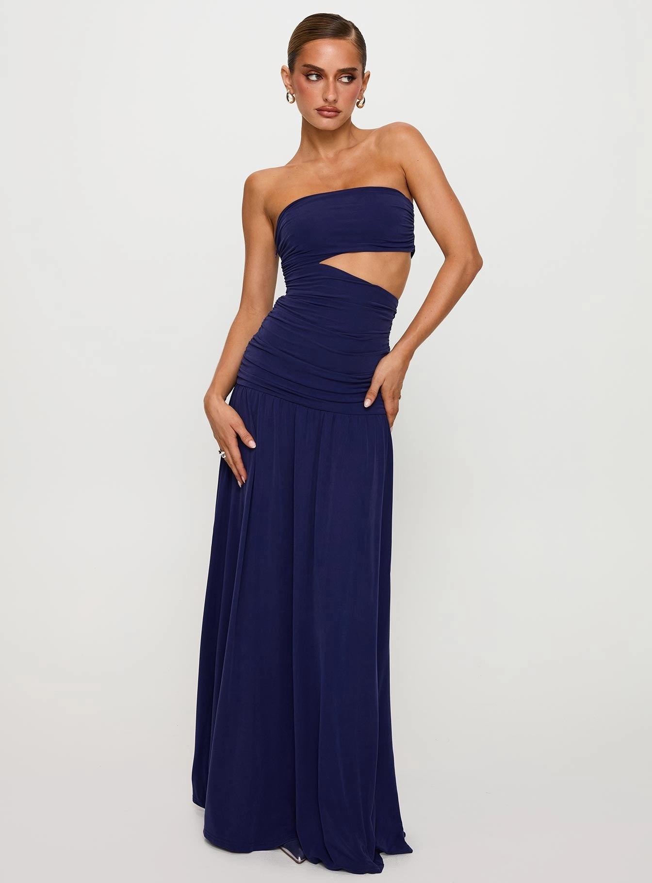 Grandeur Strapless Maxi Dress Navy Soft color