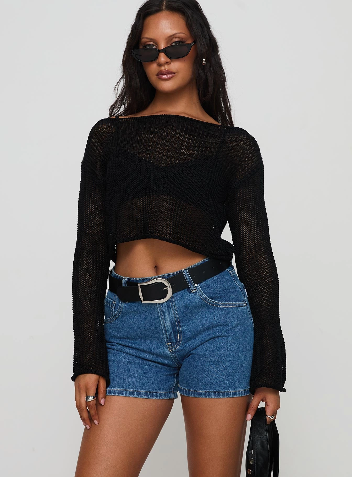 Saldana Shorts Mid Blue Denim Petite Business casual Value for Money