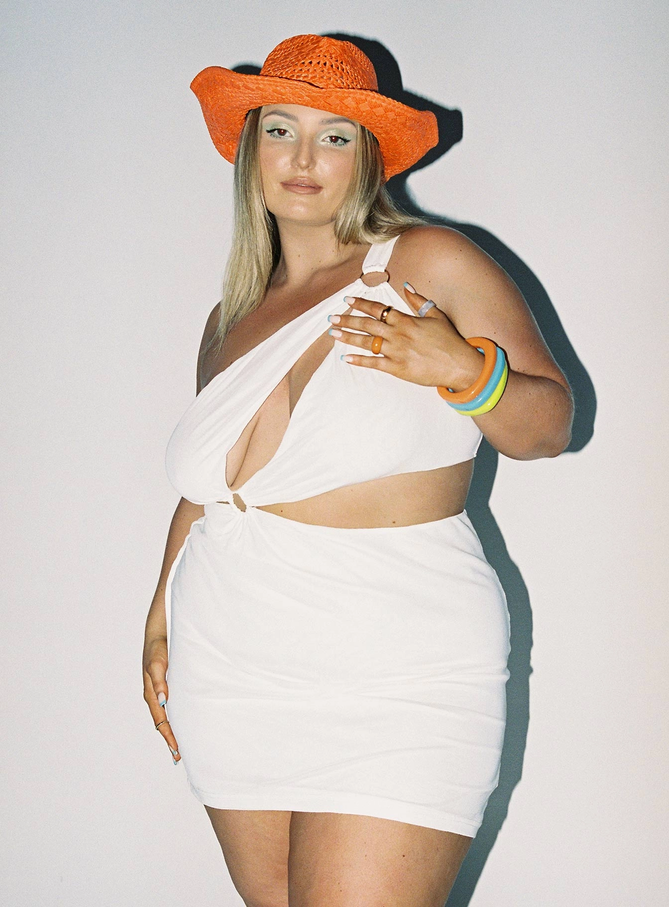 Greater Power Mini Dress White Curve Evening Wear