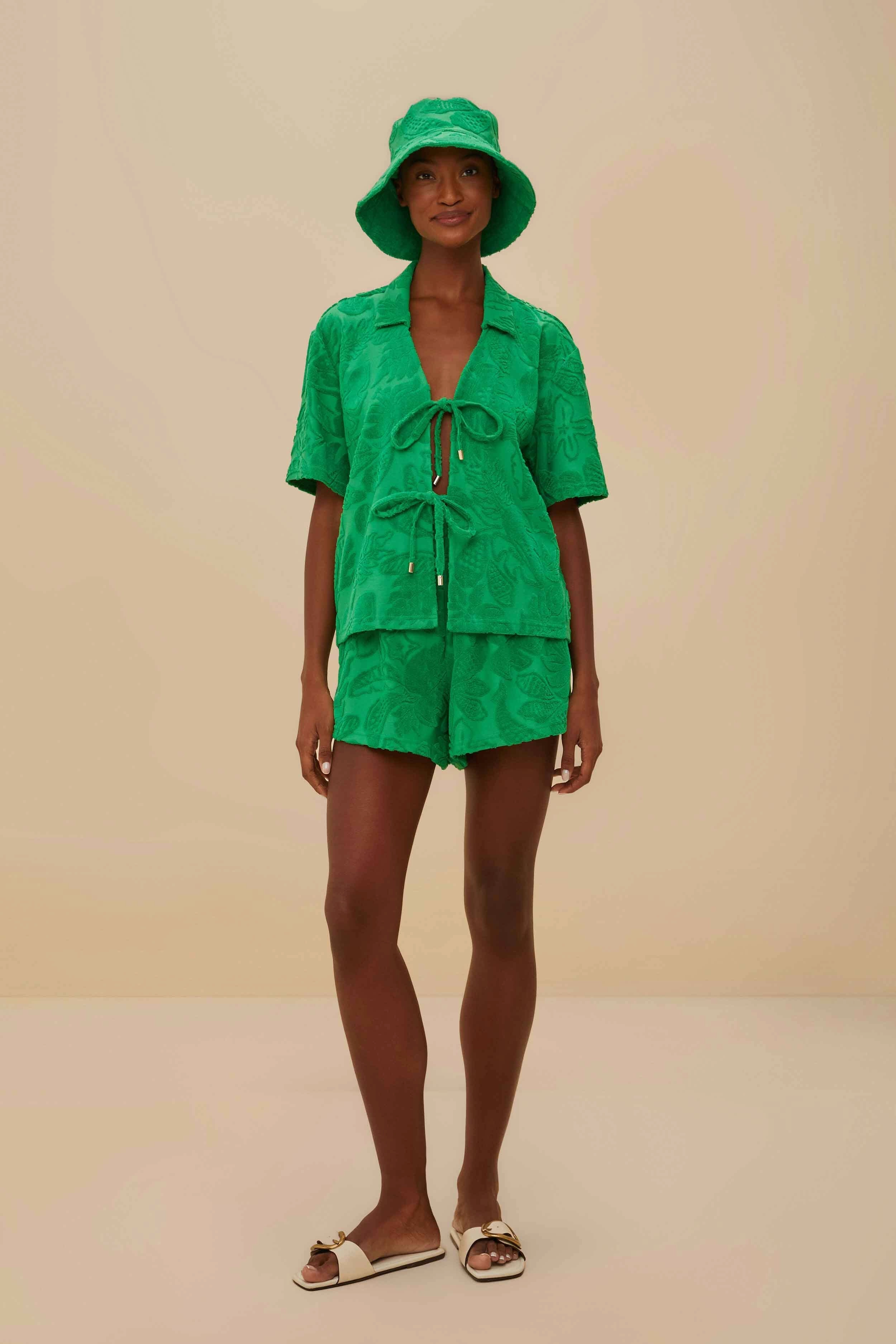 Pilates wear Formal Occasion Green River Nature Towel Shorts