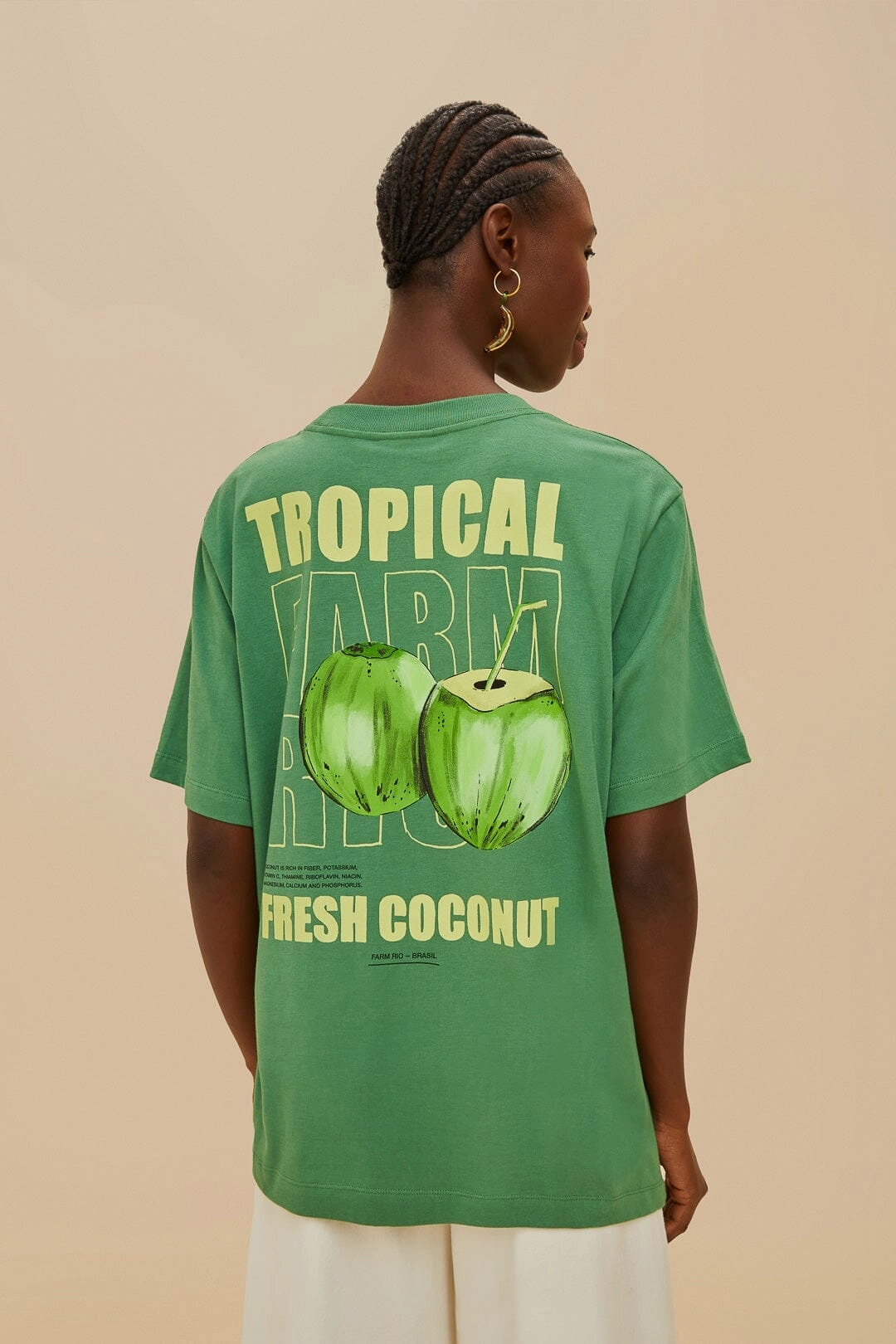 Cool Fit Green Tropical Coconut Organic Cotton Relaxed T-Shirt