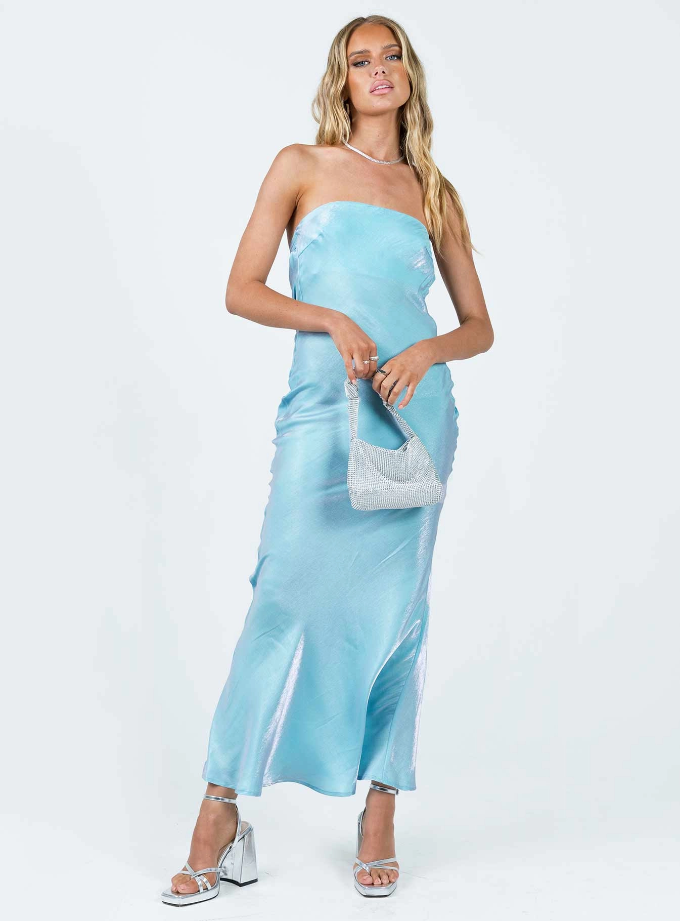 Haley Maxi Dress Blue Adjustable Straps Cozy Style