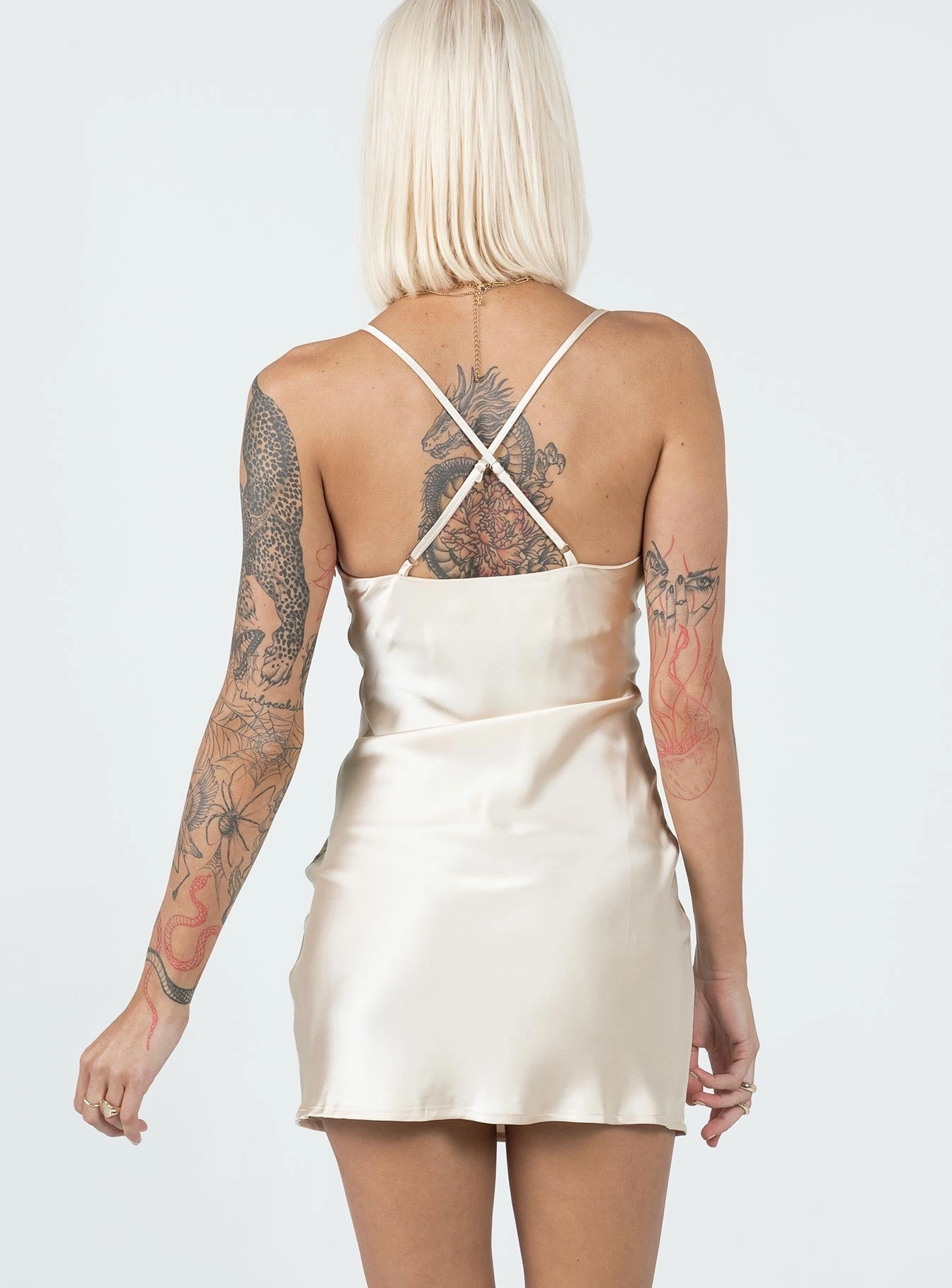 Hadleigh Mini Dress Champagne Soft Profile