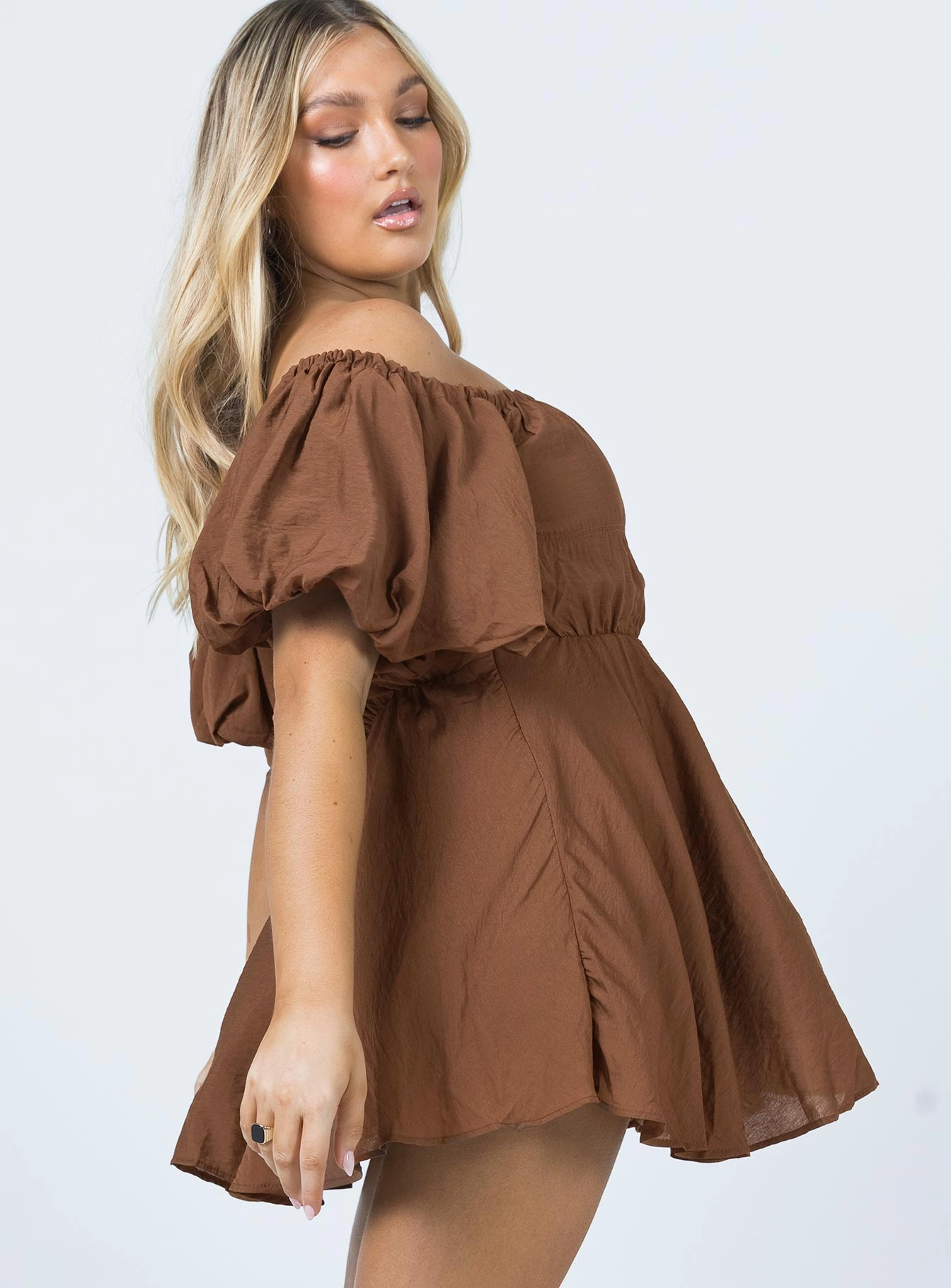 Polite Color Classic structured dress Halton Mini Dress Brown