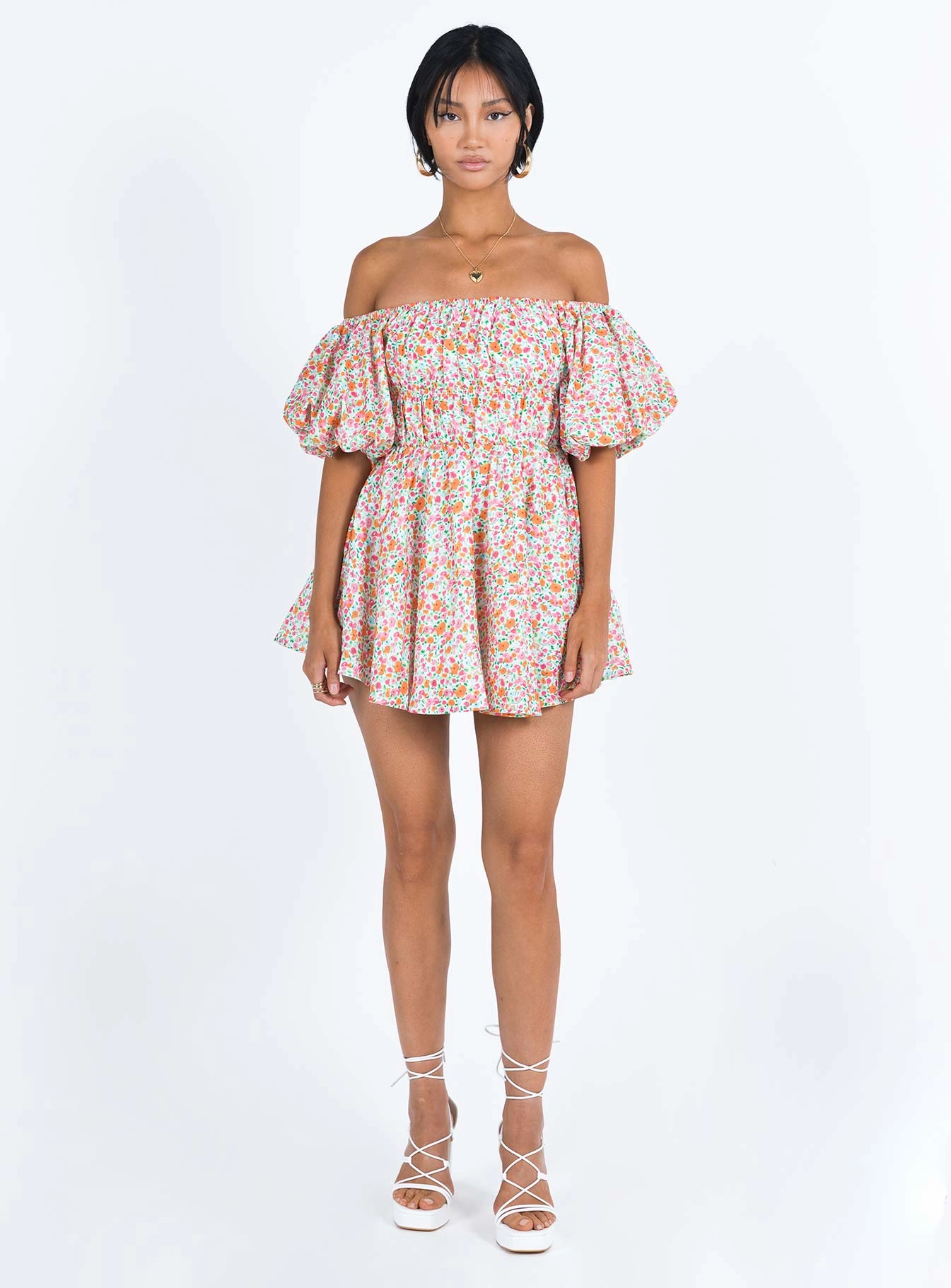 Halton Mini Dress Multi Decorative-Design Sleek Outline