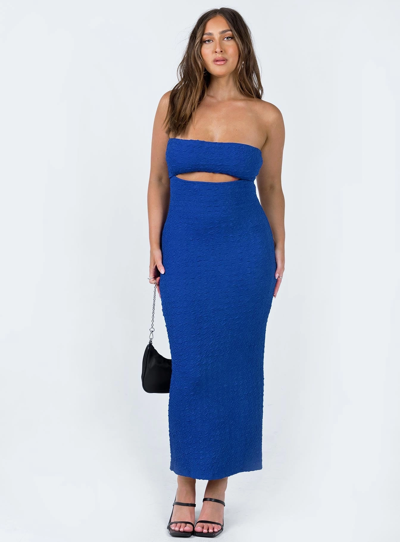 Talena Strapless Midi Dress Blue Earth-Tone Smart and Stylish