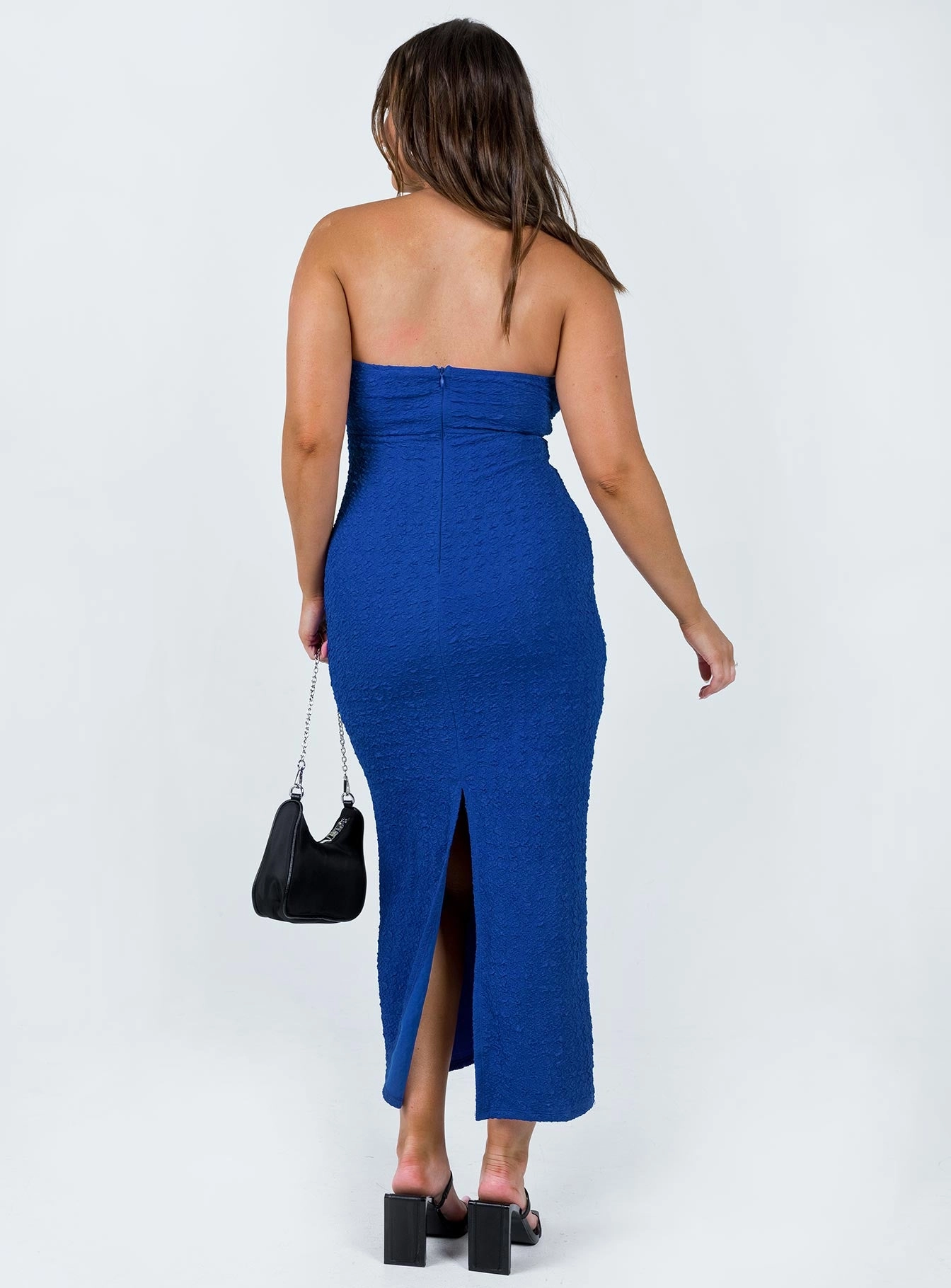 Modest Light Talena Strapless Midi Dress Blue