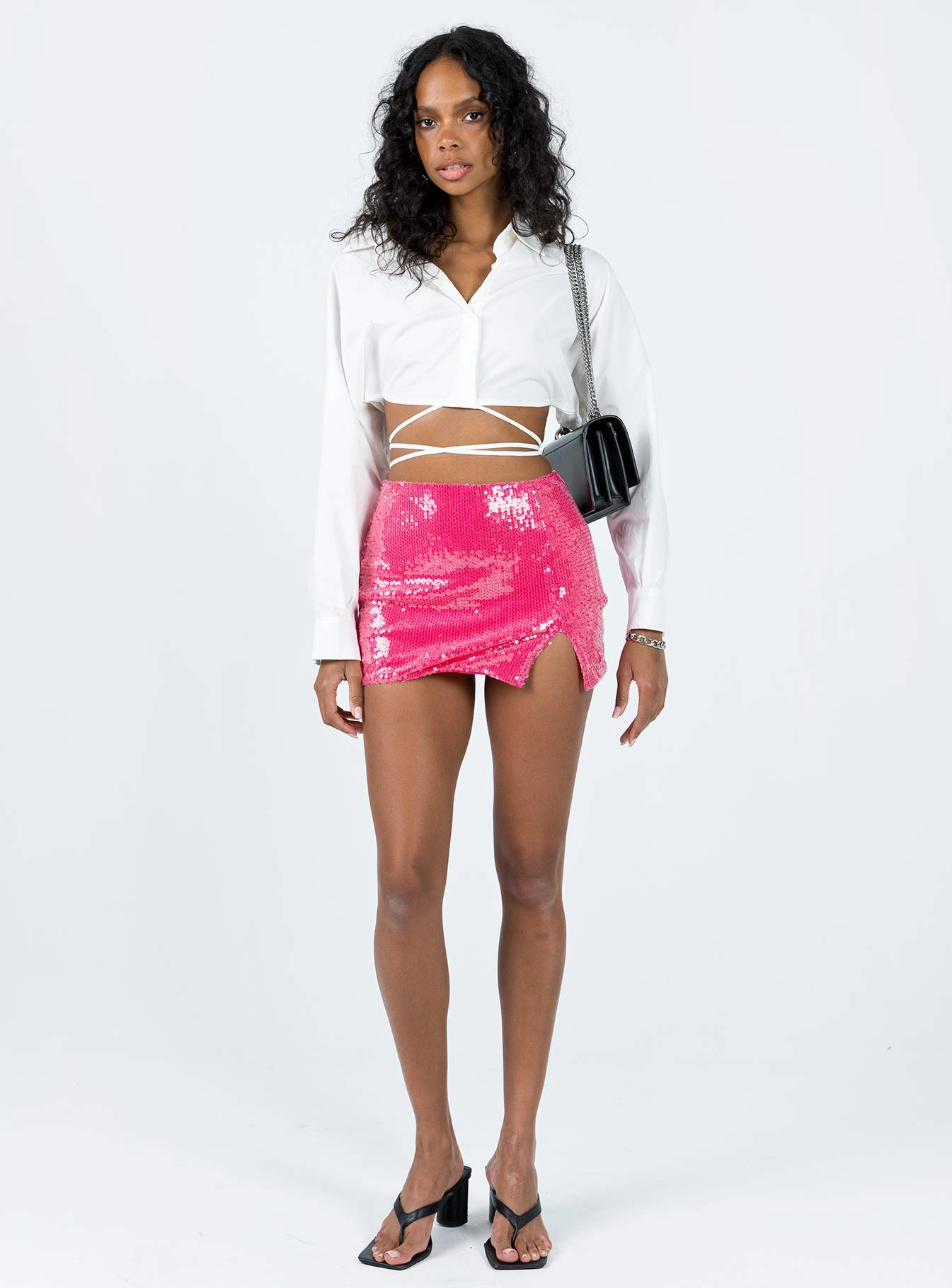 Crisp Details Hannam Micro Mini Skirt Pink
