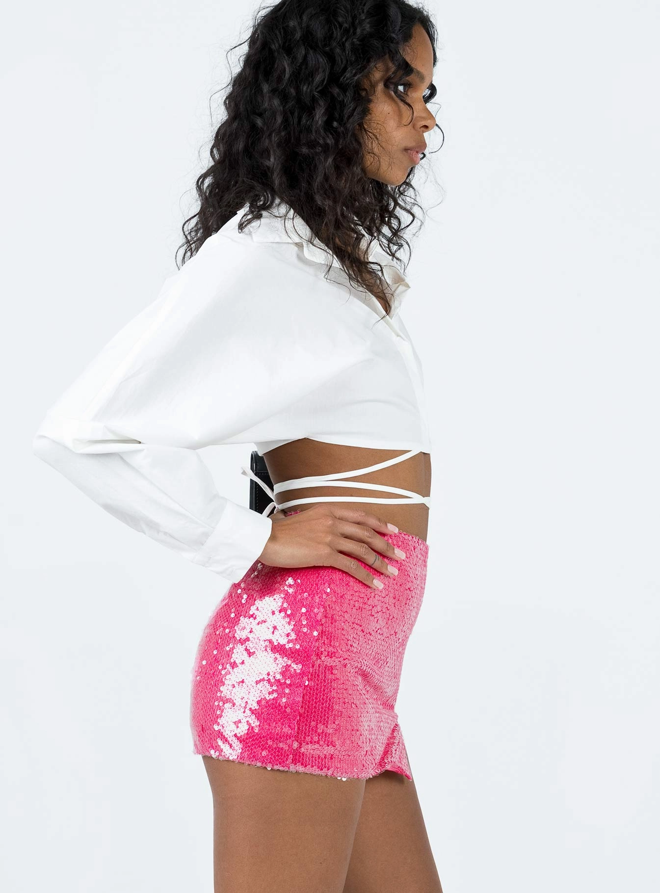 Hannam Micro Mini Skirt Pink Modern Combo Layered Design