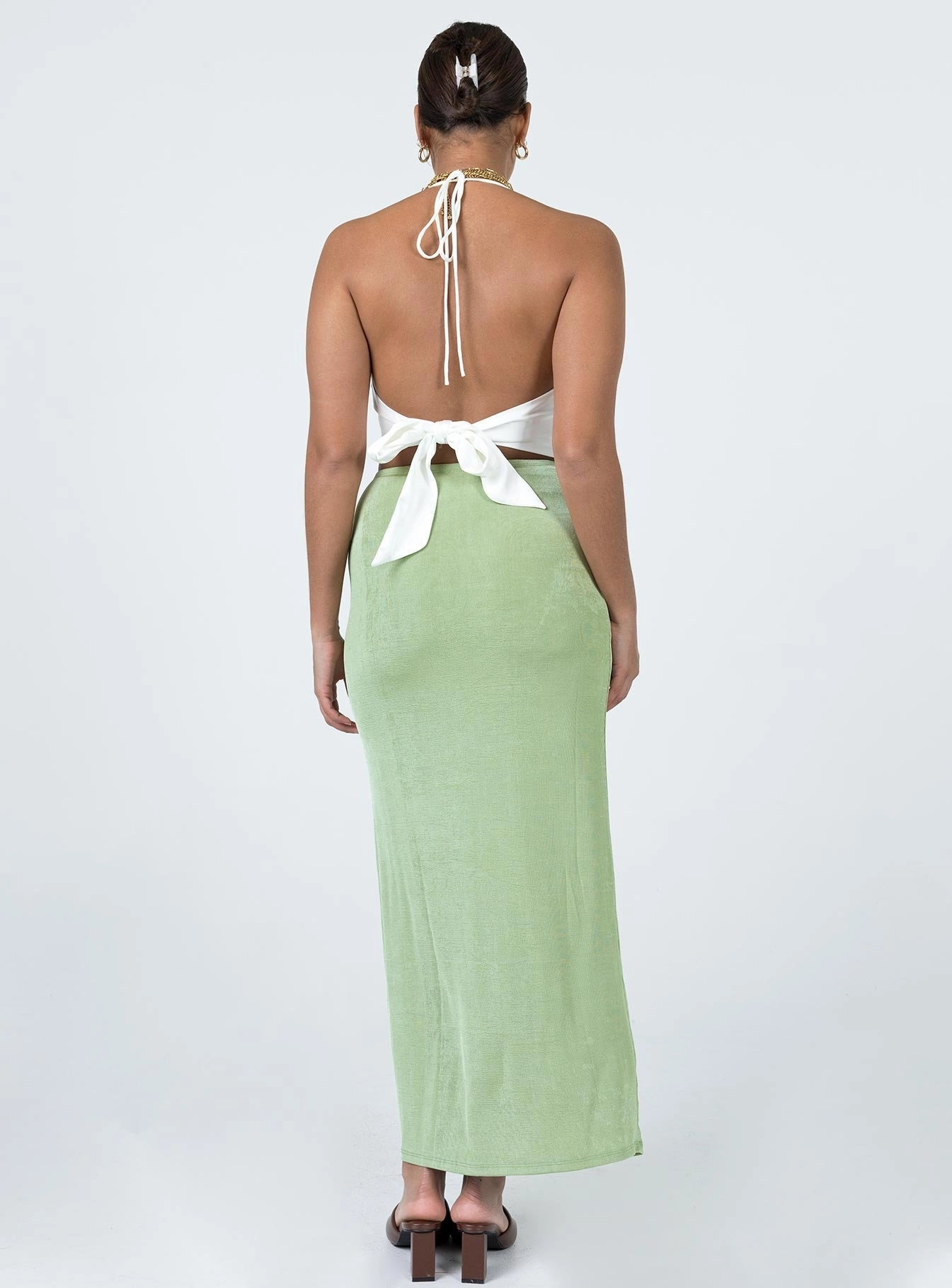 Polished Look Harriette Maxi Skirt Sage