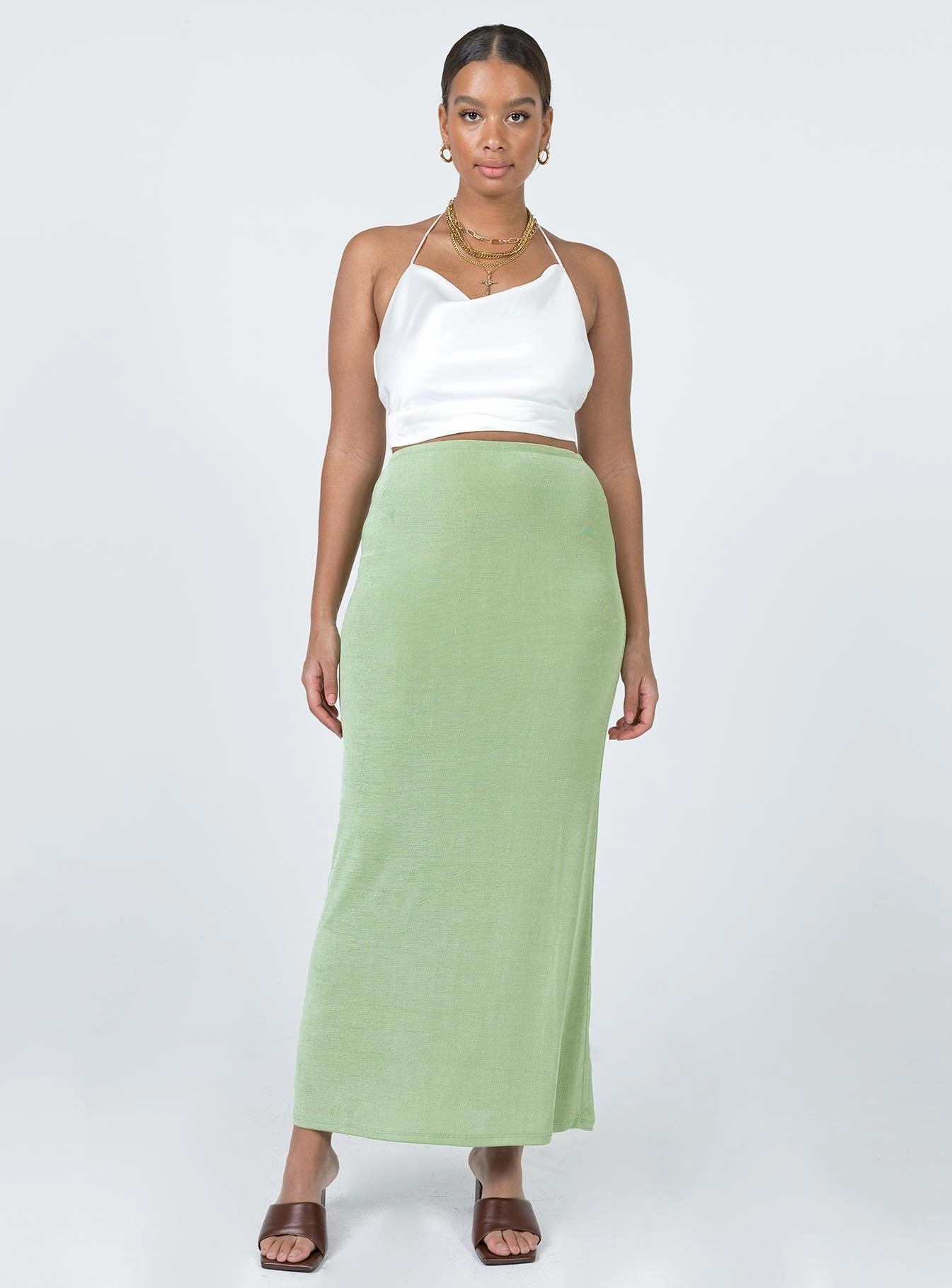 Harriette Maxi Skirt Sage Chic Appeal