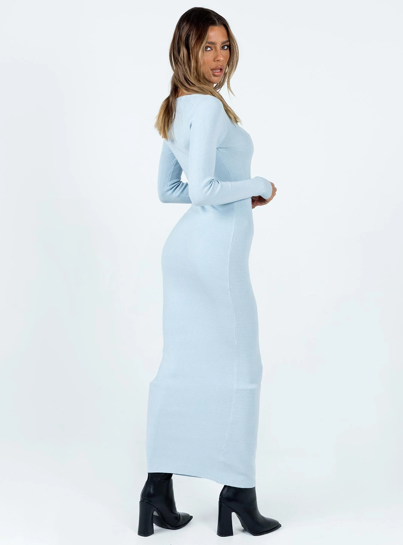 Harris Maxi Dress Blue Sheer Look