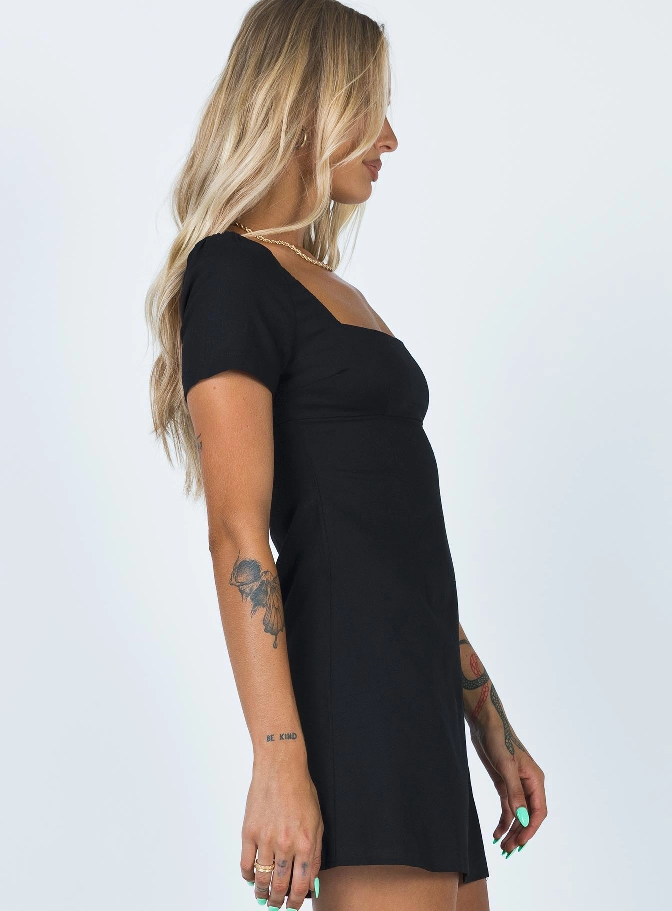 Hastings Mini Dress Black Minimalist Design Tiered-Skirt