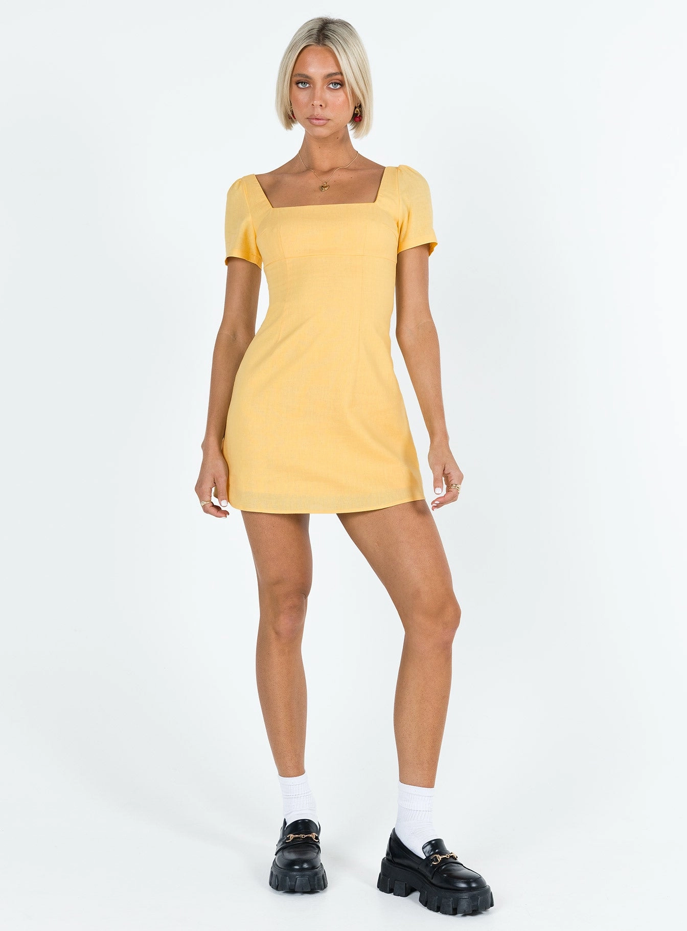 Timeless Layer Style Vibes Hastings Mini Dress Yellow