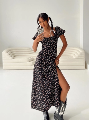 Classic sheath dress Hauser Maxi Dress Black Floral