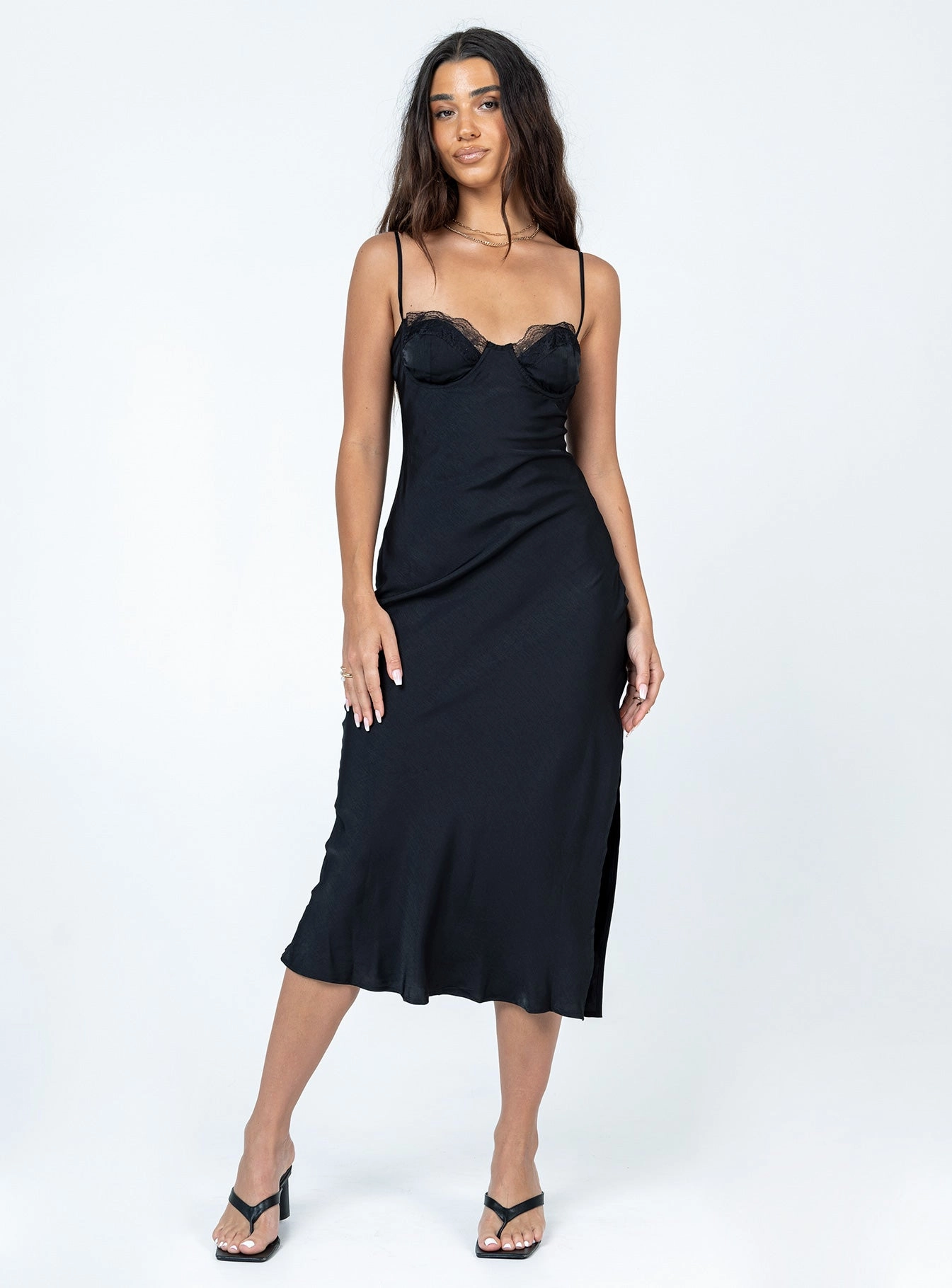 Hazel Midi Dress Black Stylish Touch City Mood