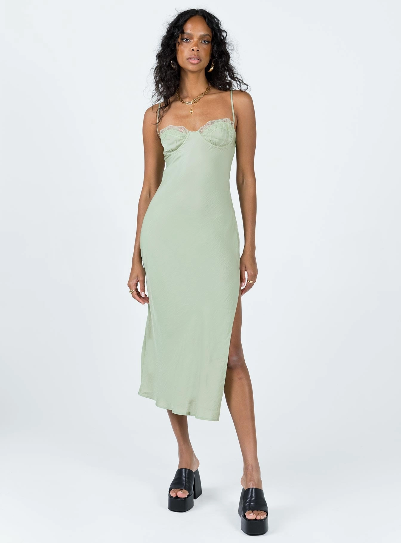 Hazel Midi Dress Sage Sophisticated Look Daily Go