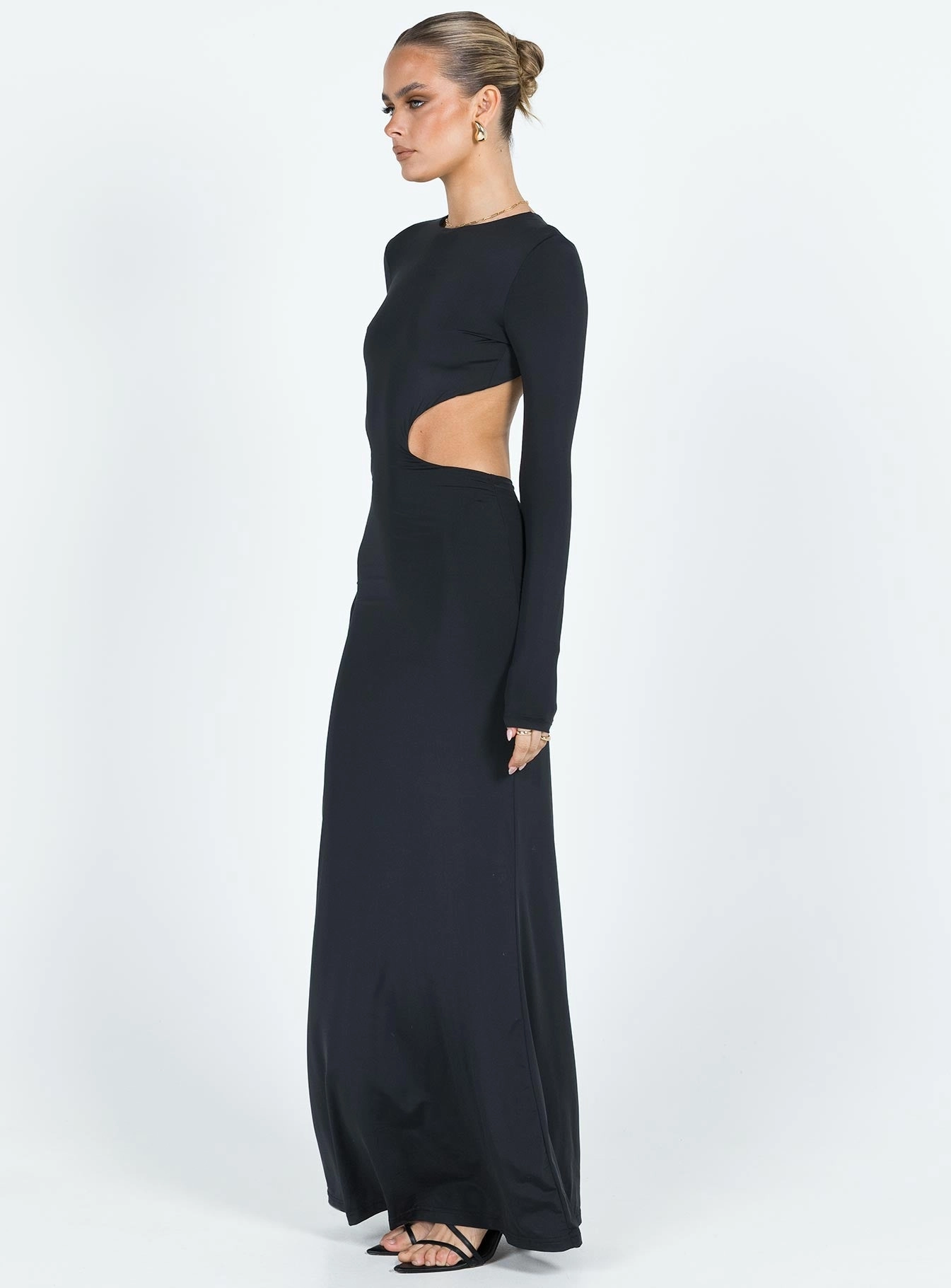 Minimalist-Trend Heuston Backless Maxi Dress Black