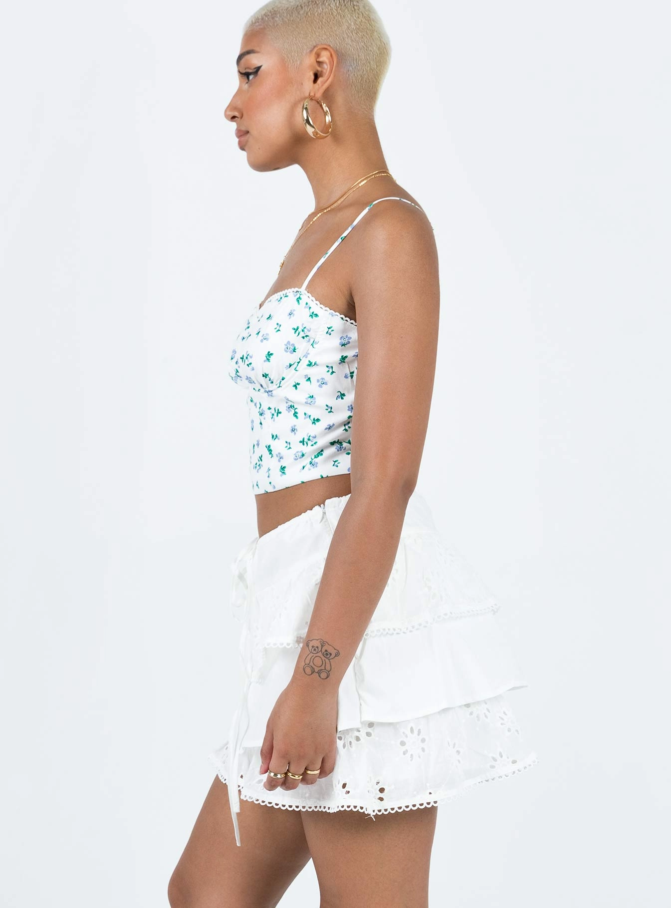 Chafe Resistant mix and match Malana Anglais Mini Skirt Ivory