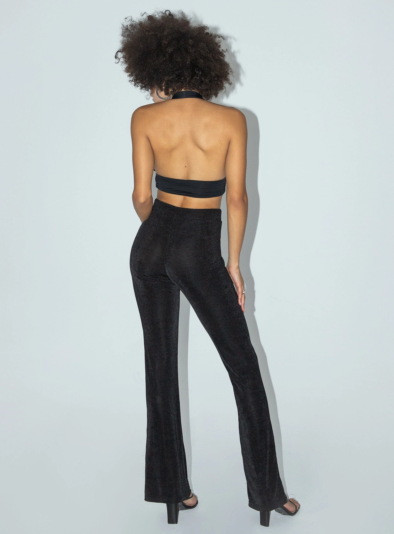Motel Tarava Trouser Crepe Hotfix Diamante Black Smart Comfort