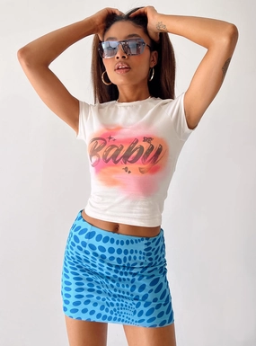 Forbidden Mini Skirt Blue Basic Layers Aesthetic Look