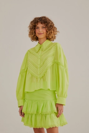 Neon Green Mini Skirt Sporty Casual