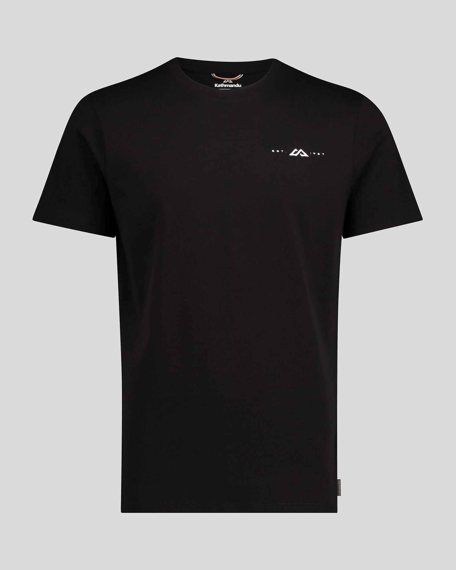 Men's Mountain Rays Organic Cotton T-shirt - Black Lightweight Material Casual Choice Wear