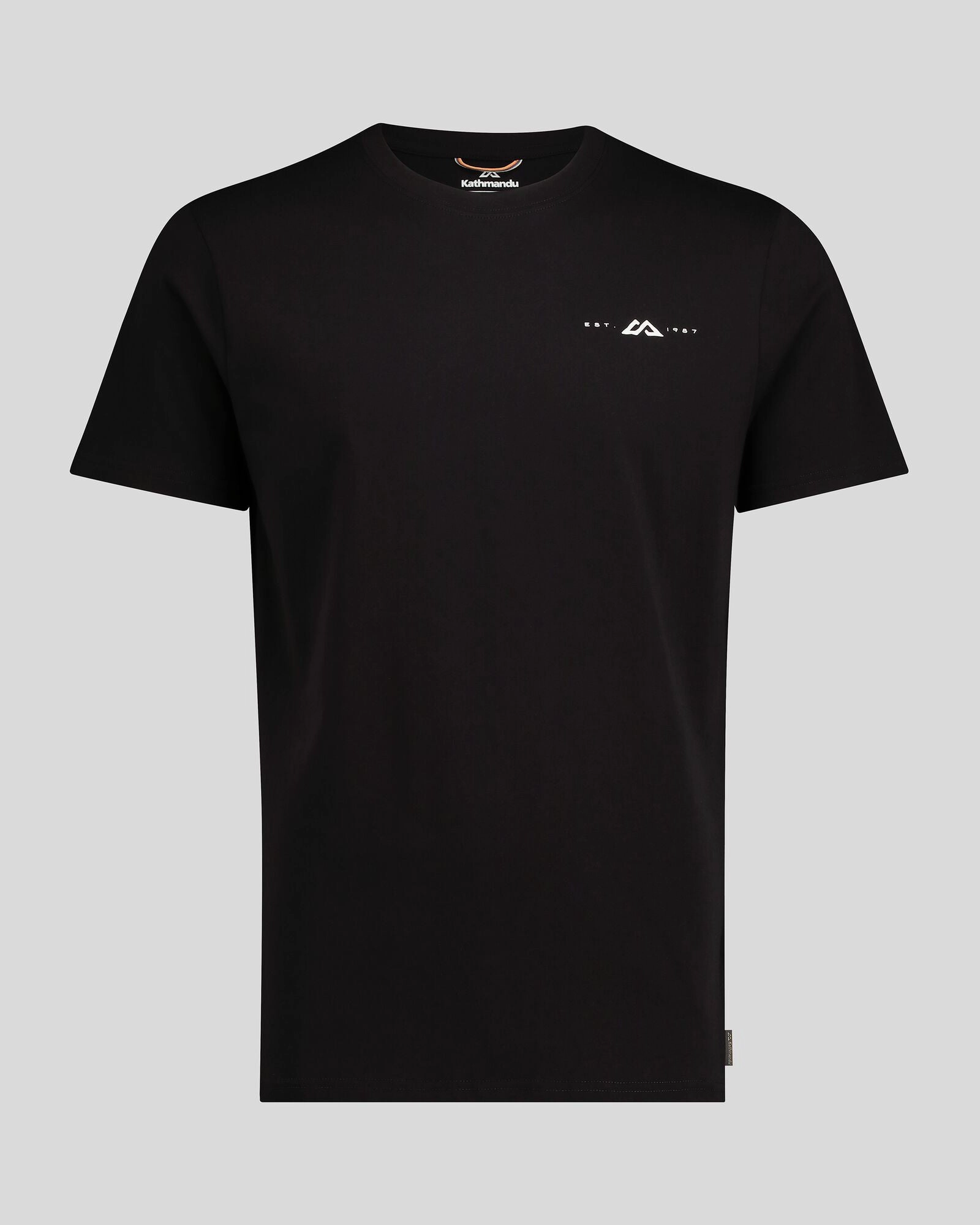 Men's Mountain Rays Organic Cotton T-shirt - Black Sporty Comfort Wear family gathering