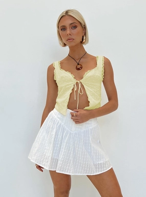 High Elasticity Material Hazal Mini Skirt White