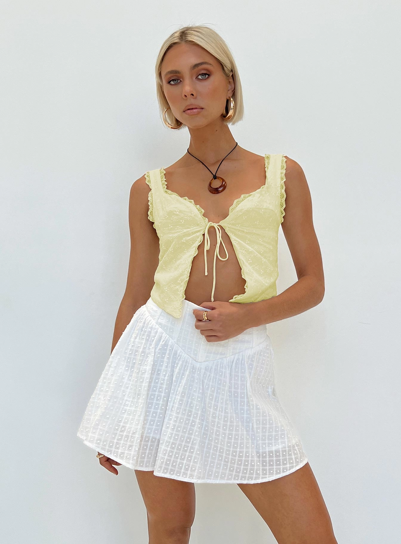Bold Edge Hazal Mini Skirt White