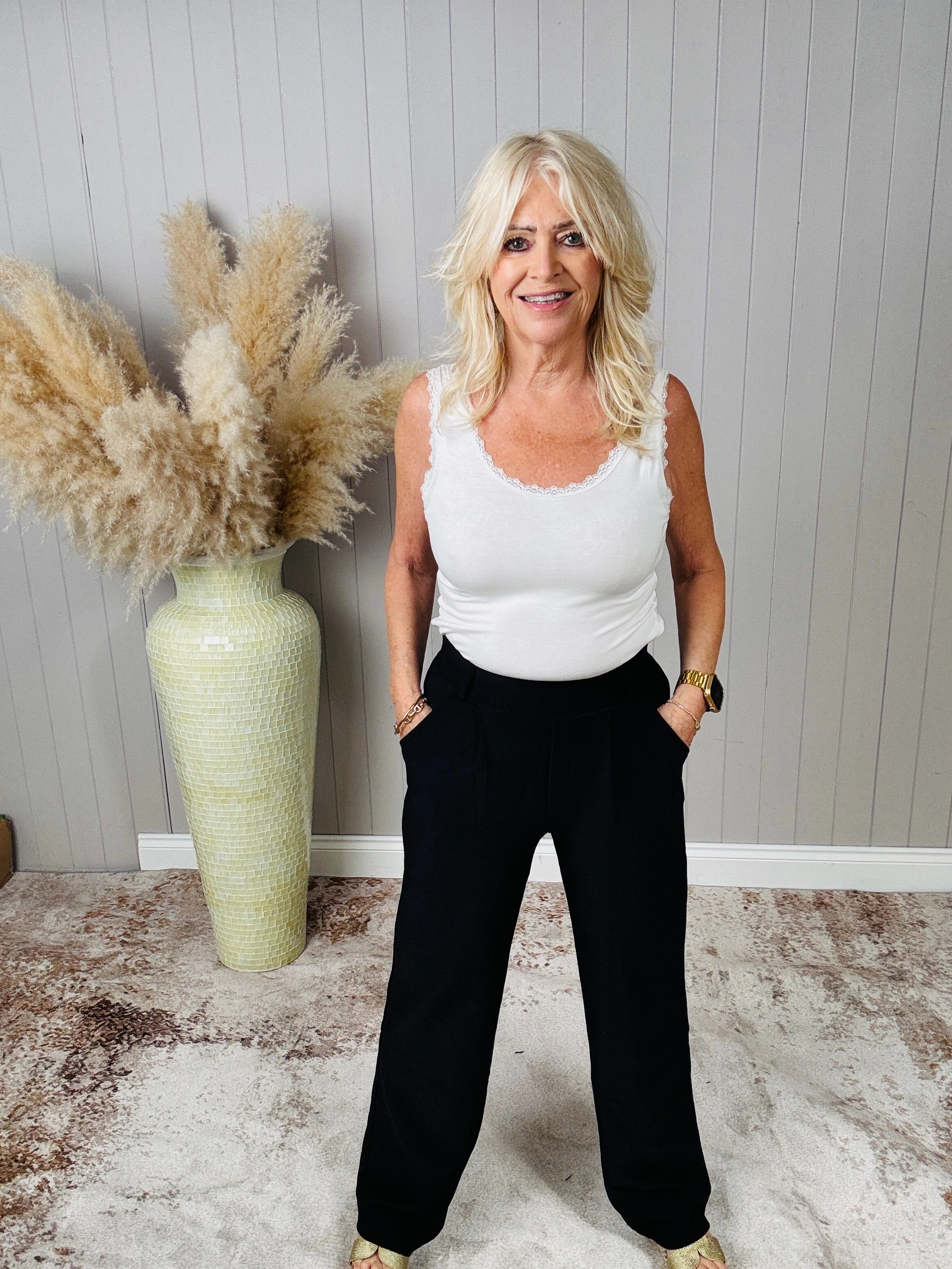 Sleek Appearance High Waisted Wide Leg Treggings