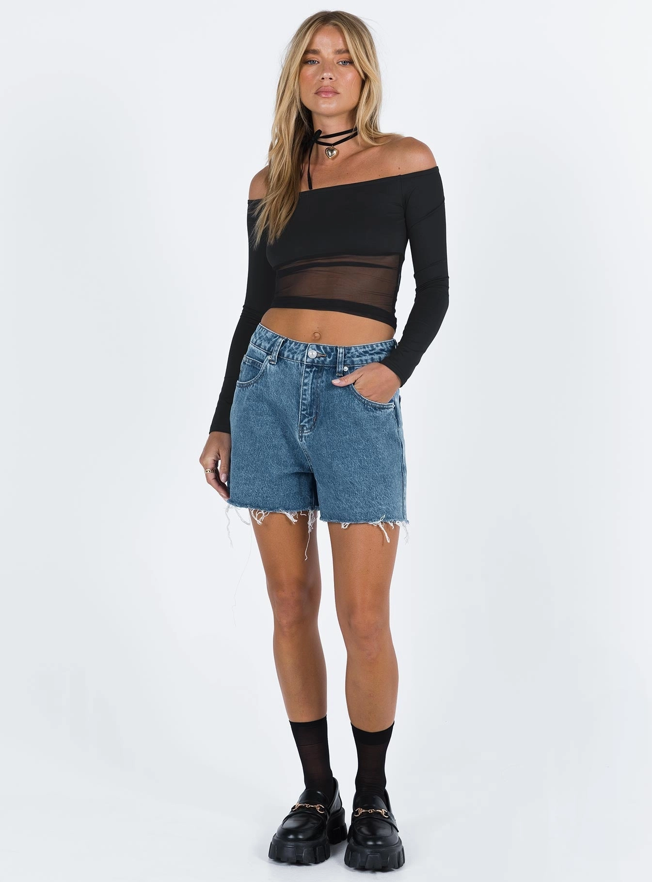 Laurena Denim Shorts Dark Washed Petite Home Wear Lightweight Design
