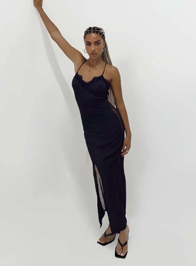 Effortless Look Sleek Tone Hudson Midi Dress Black