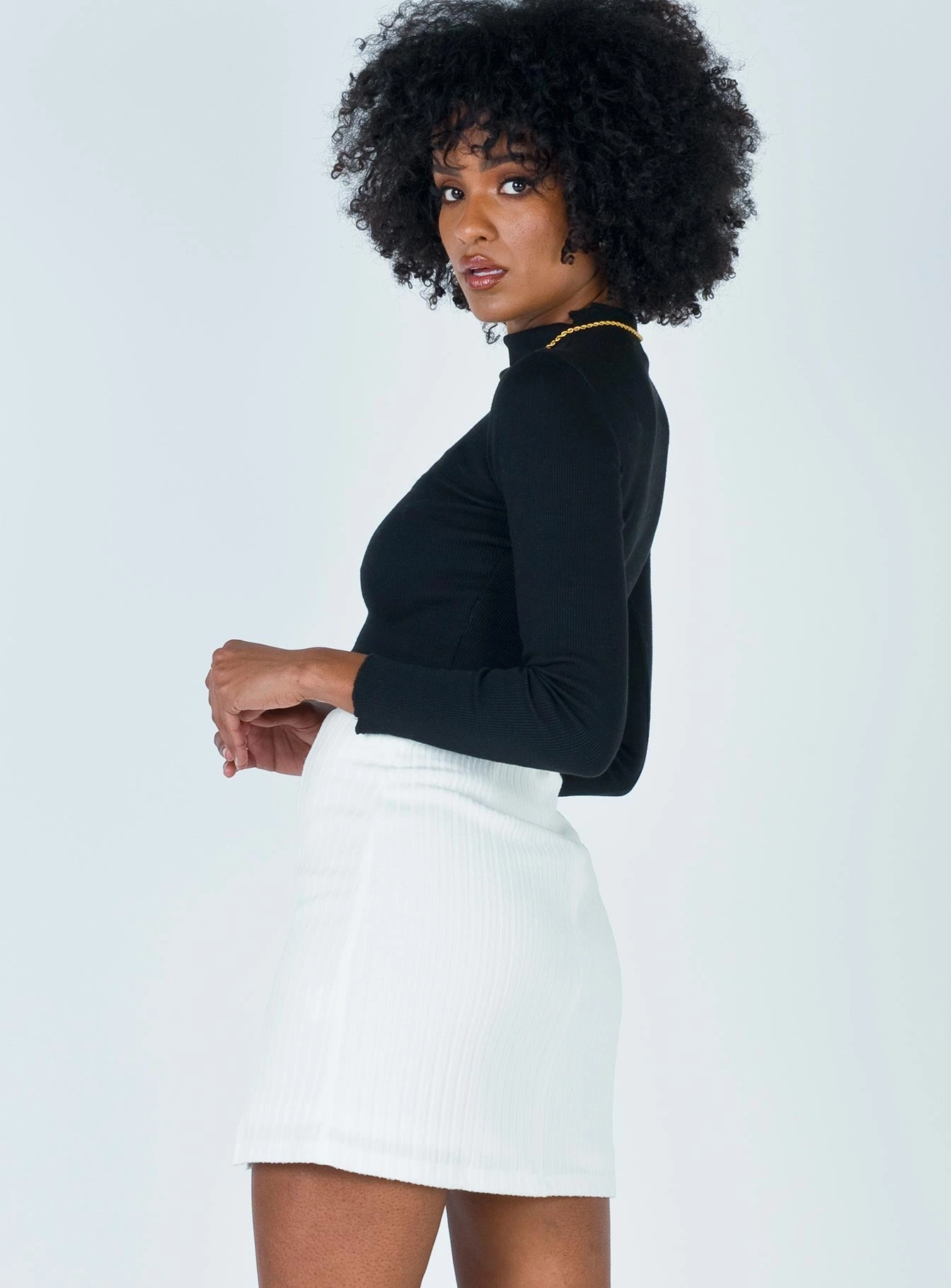 Human Movement Mini Skirt White Sustainable Innovation Hidden Zipper