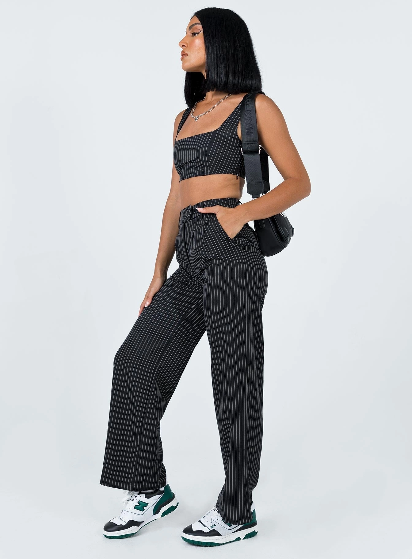 Stretch Waist Casual Comfort Fit Huxley Set Black Stripe
