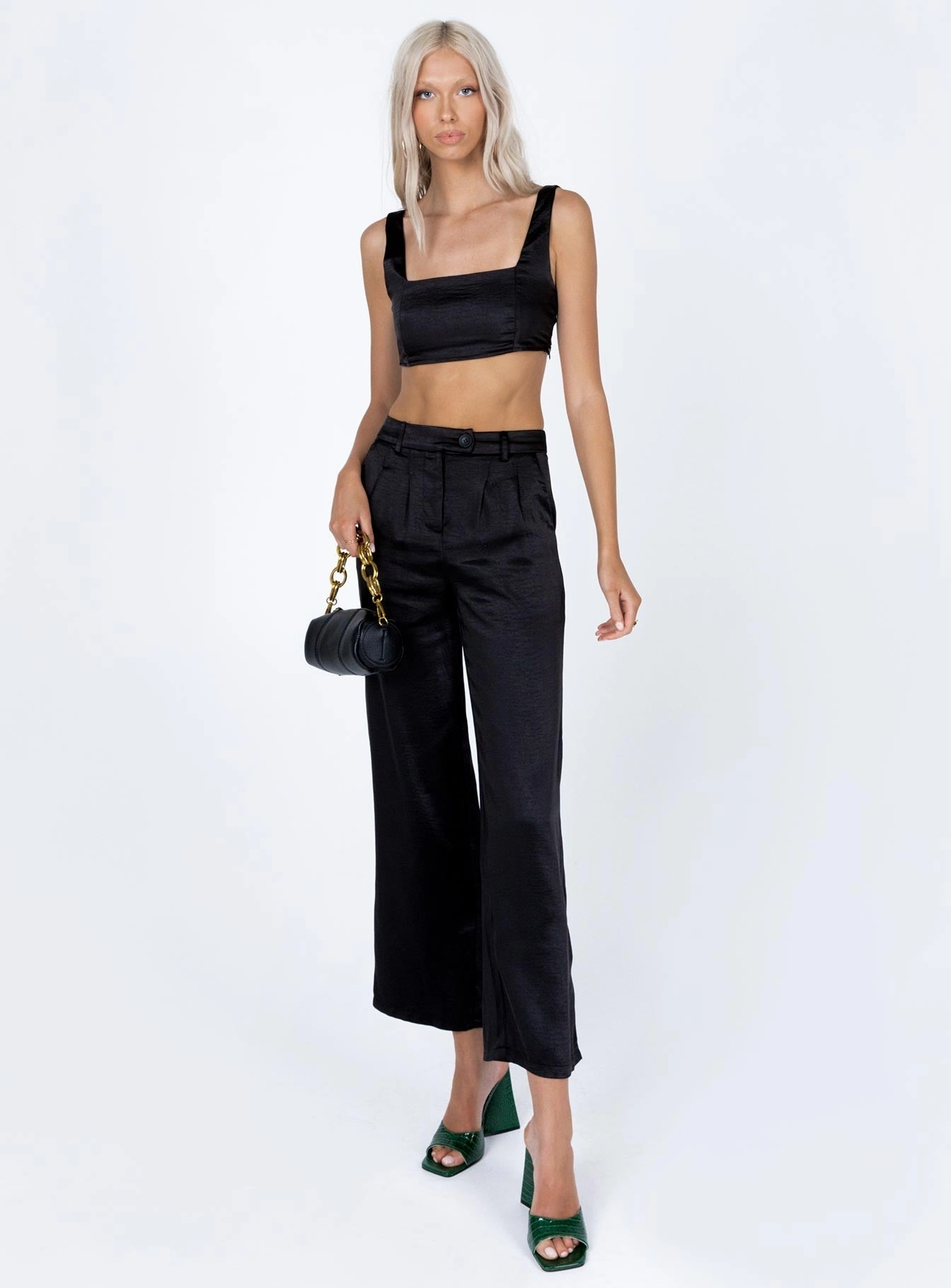 Huxley Set Satin Black Breathable Stretch Durable Twill