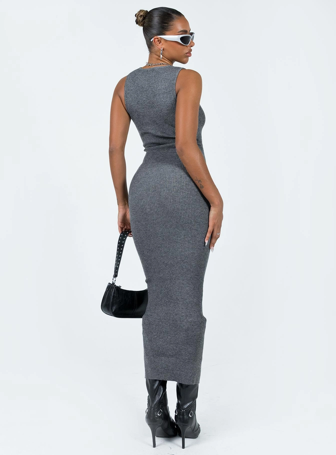 Calm Movement Hyda Midi Dress Slate
