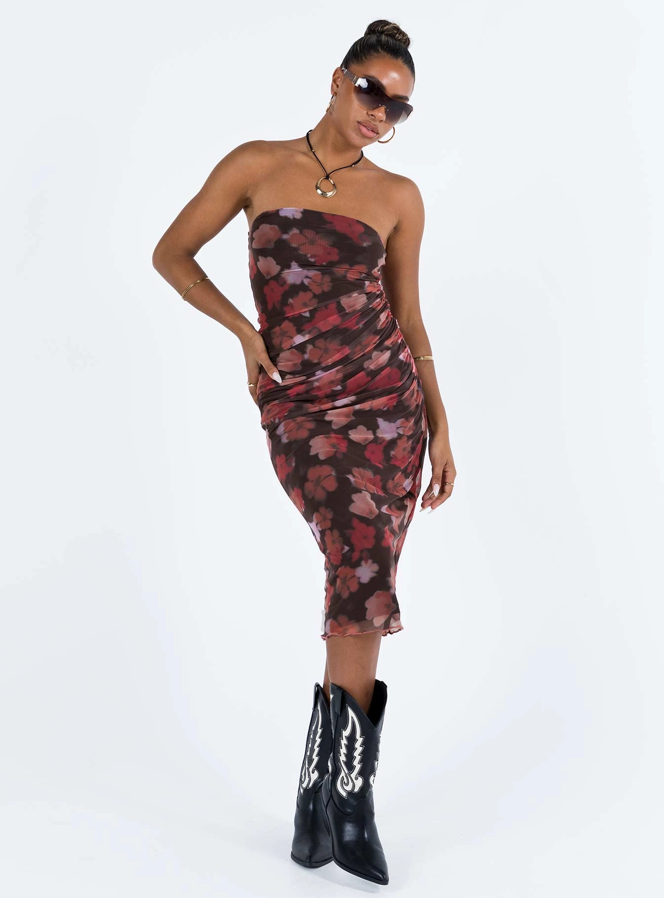 ReversibleStyle Laren Midi Dress Red / Black