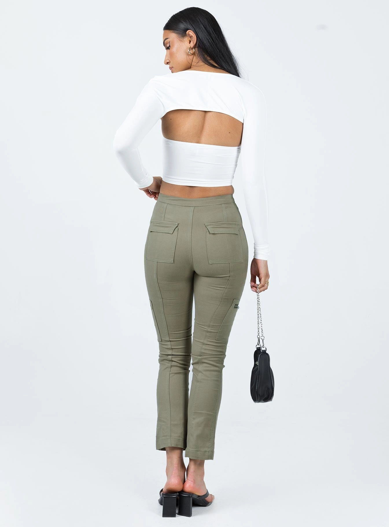 Modern Design In Line Straight Leg Cargo Pants Green