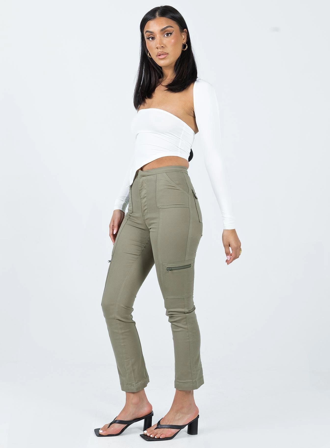 In Line Straight Leg Cargo Pants Green Universal Fit System