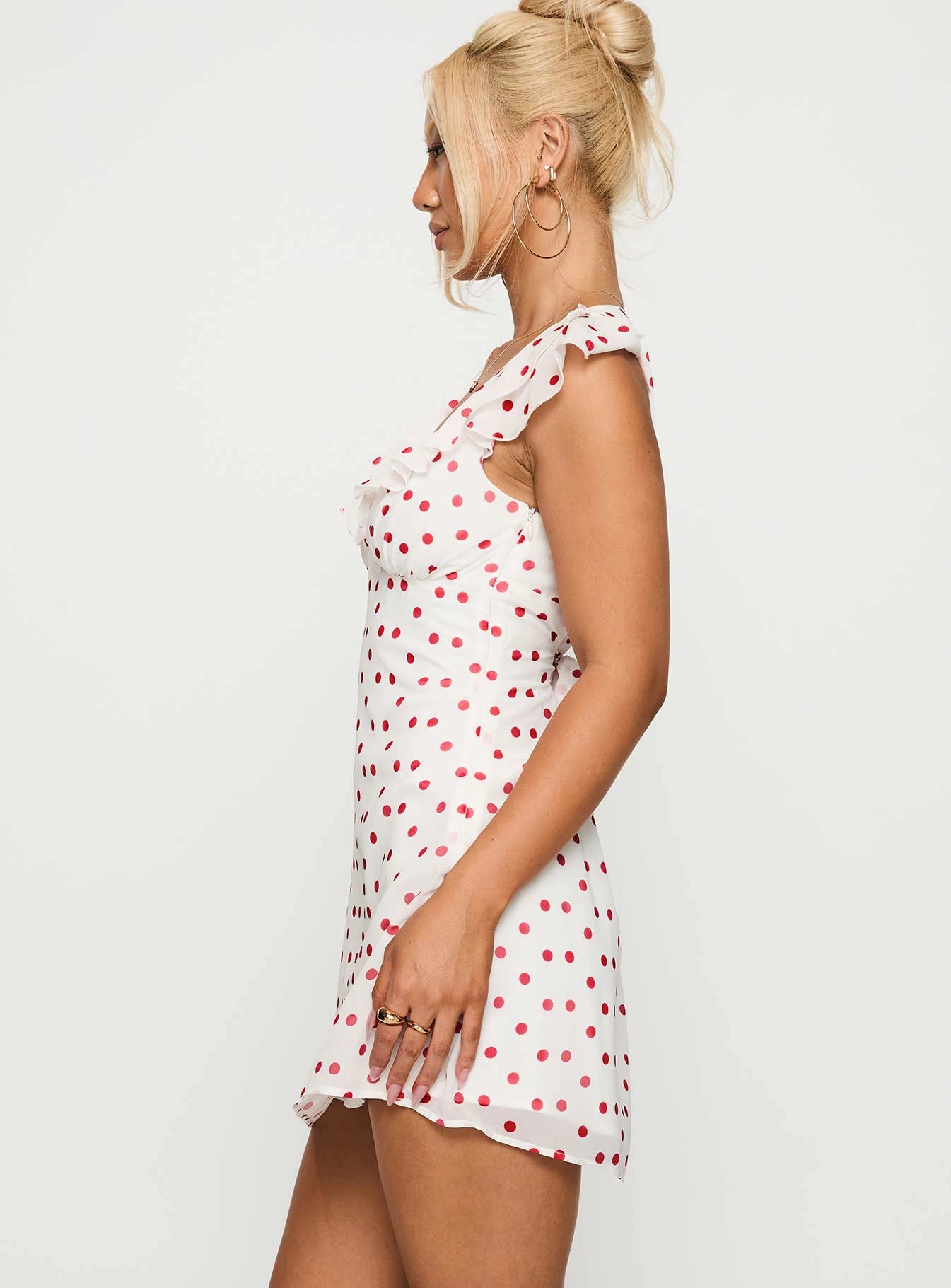 I Guess So Mini Dress White / Burgundy Comfy Yet Stylish All-season garment