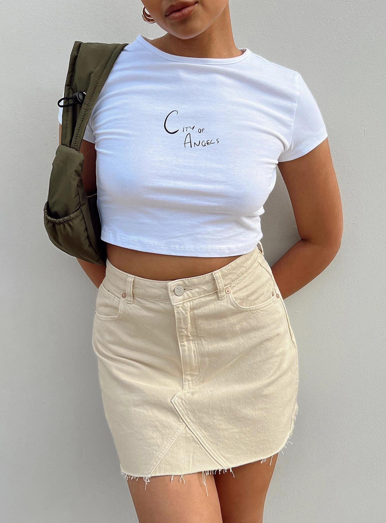 Tagless label Abrand Aline Skirt Washed Ecru