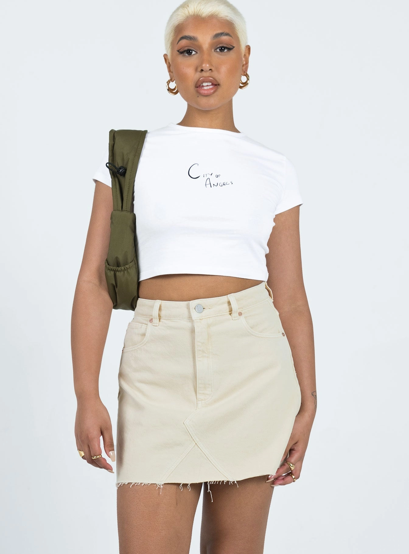 Reinforced Hemline Must Have Feature Abrand Aline Skirt Washed Ecru