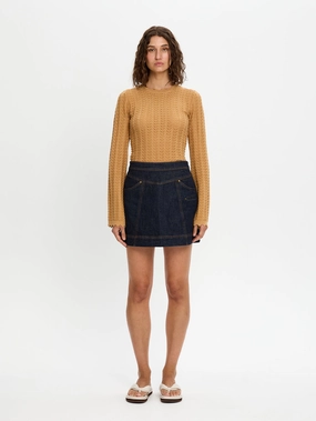 Immy Denim Mini Skirt Outfit Shot Minimal Vibes