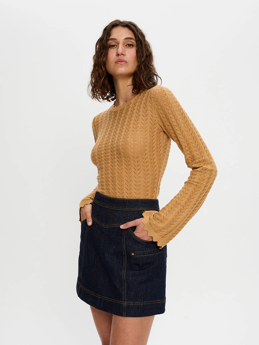 Immy Denim Mini Skirt Travel Ready Outfit Moodset