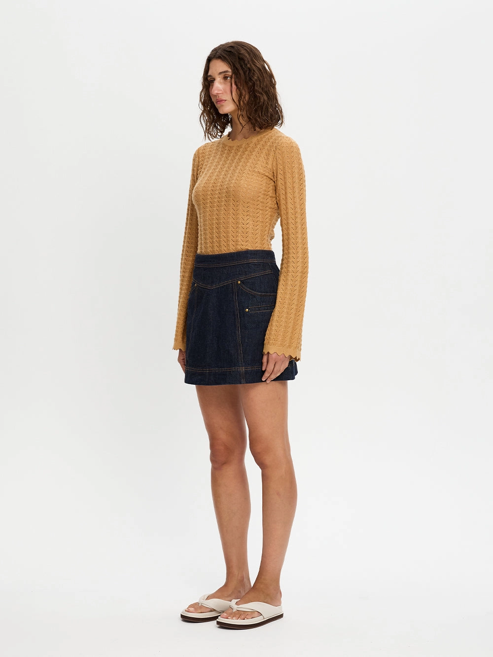 Immy Denim Mini Skirt Wardrobe Basics Fall Favorite